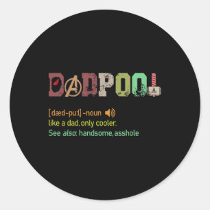 Like A Dad But Only Cooler Fathers Day Gift Clic  Classic Round Sticker