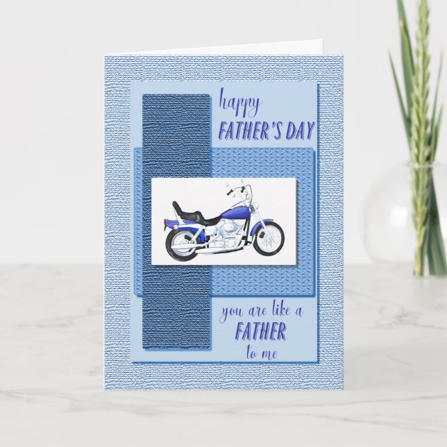 Like a father to me, Father's day with a motorbike Card (Front)