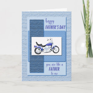 Like a father to me, Father's day with a motorbike Card