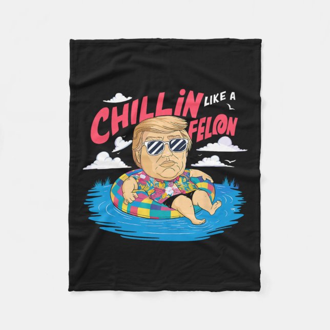 Like A Felon Donald Trump In A Beach Election  Fleece Blanket (Front)