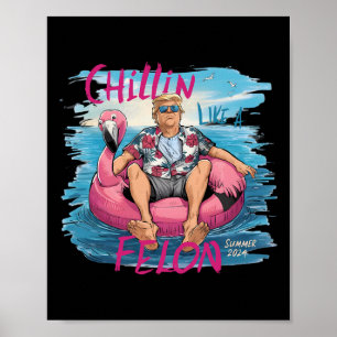 Like A Felon Funny Trump For President Summer 2024 Poster