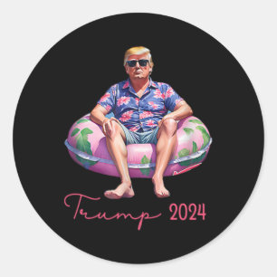 Like A Felon Funny Trump Summer 2024 2 Sided 1  Classic Round Sticker