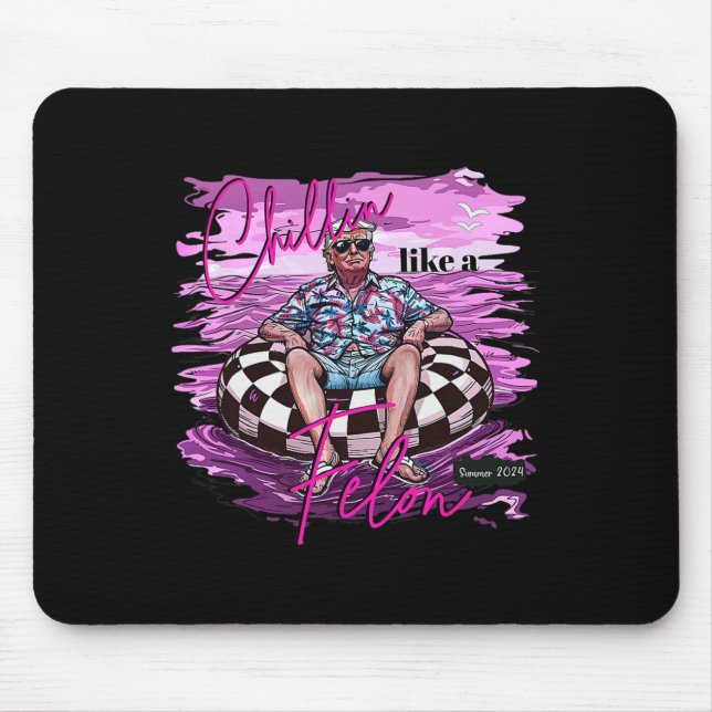 Like A Felon Retro Pink Summer Funny Trump 2024 2  Mouse Pad (Front)