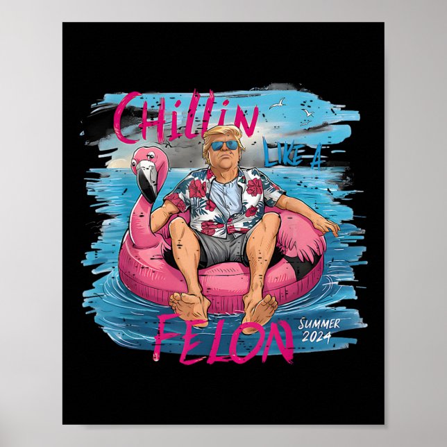 Like A Felon Summer 2024 Funny President Trump 202 Poster (Front)