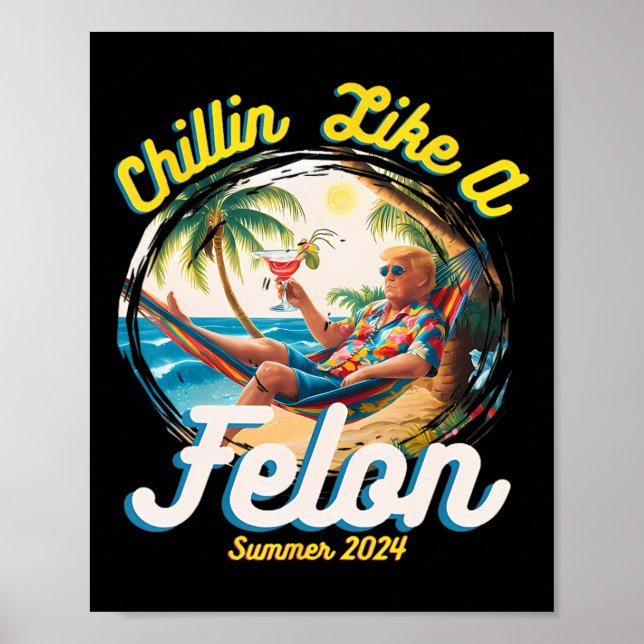 Like A Felon Trump 2024 Hawaiian  Poster (Front)