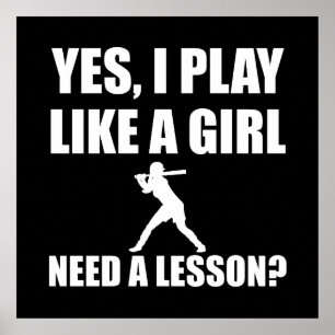 Like A Girl Softball Poster