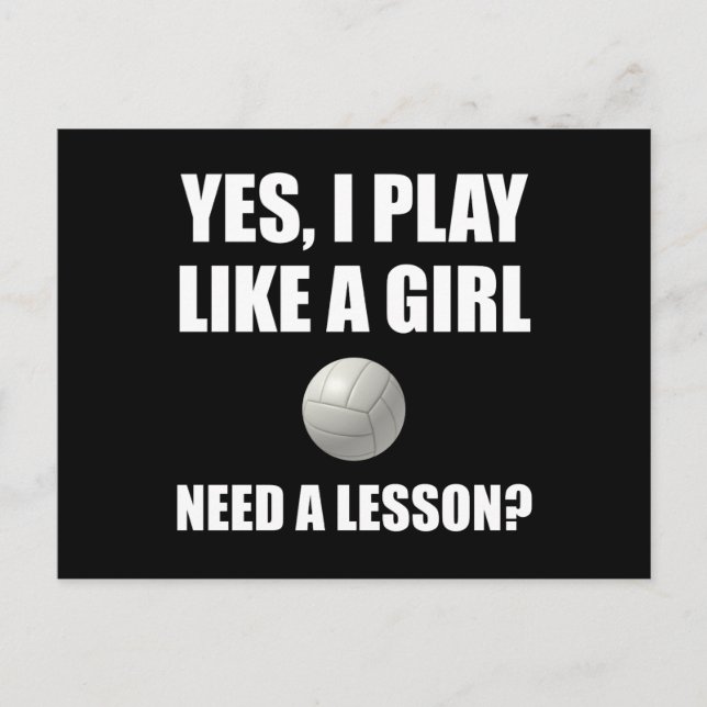 Like A Girl Volleyball Postcard (Front)