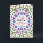 Like a Granddaughter Abstract Flowers Birthday Card<br><div class="desc">An abstract floral birthday card for someone who is like a granddaughter. A glorious abstract pattern with flowers and diamonds. A very pretty, feminine, and stylish way to say 'Happy Birthday'. An unusual design that stands out. Send your birthday wishes in an elegant and eloquent way. All the diamonds on...</div>