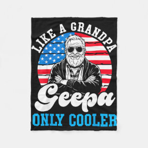 Like a grandpa geepa only cooler american flag fleece blanket