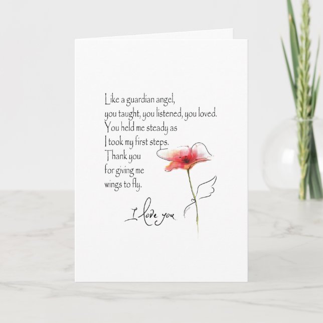 LIKE A GUARDIAN ANGEL CARD ... MOTHER'S DAY & MORE (Front)