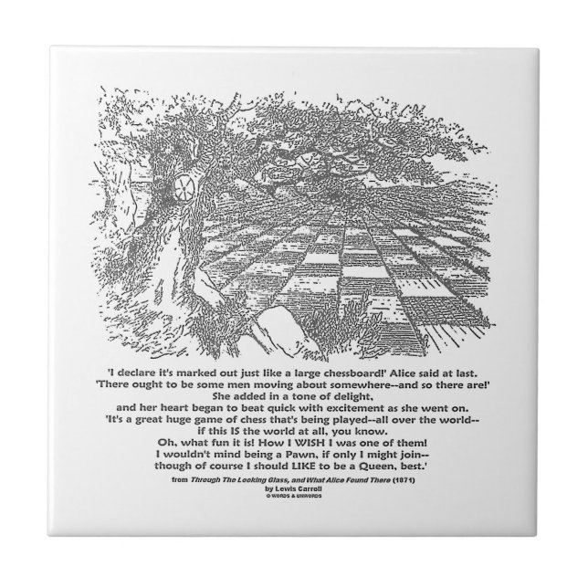 Like A Large Chessboard Game Of Chess Wonderland Tile (Front)