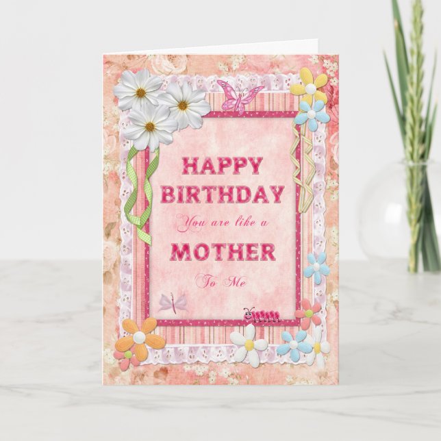 Like a mother to me, craft birthday card (Front)