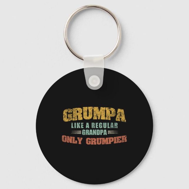 Like A Regular Grandpa Only Grumpier Fathers Day  Key Ring (Front)