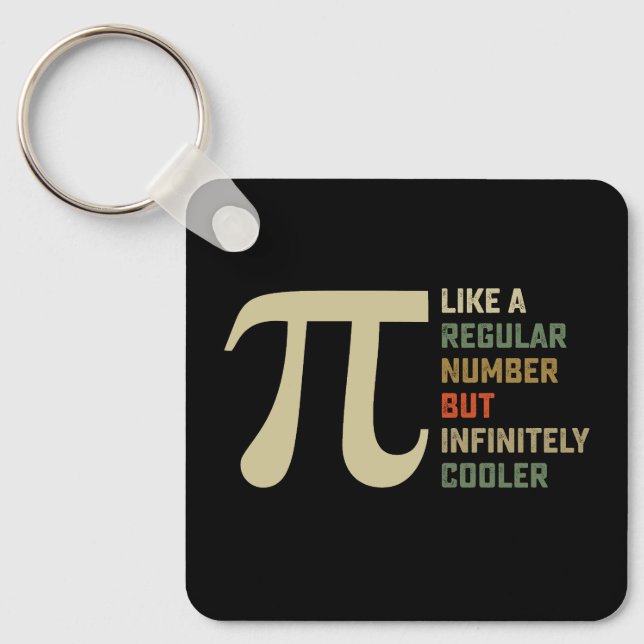 Like a Regular Number But Infinitely Cooler Pi Day Key Ring (Front)