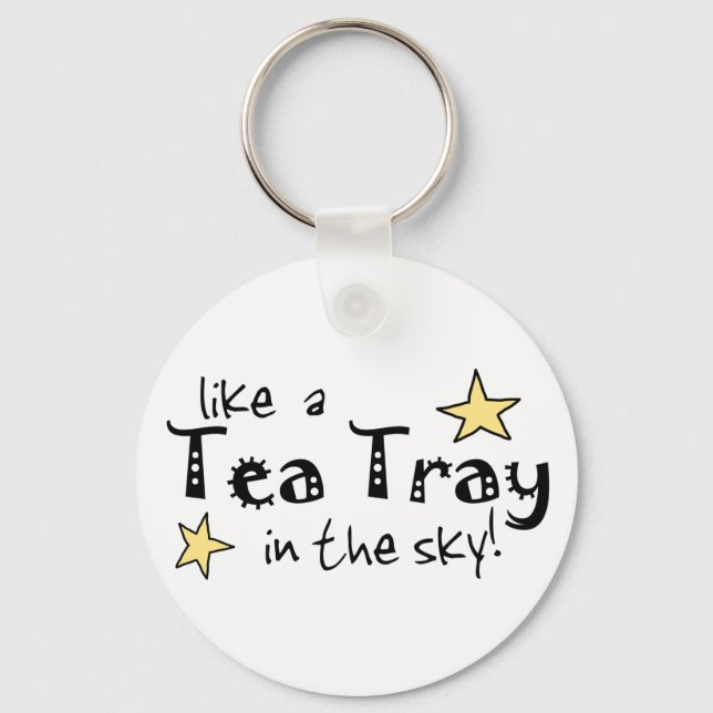 Like a tea Tray in the Sky Key Ring (Front)