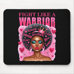 Like A Warrior Breast Cancer Awareness Black Women Mouse Pad