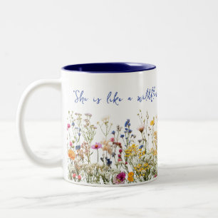 Like a Wildflower Two-Tone Coffee Mug