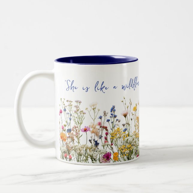 Like a Wildflower Two-Tone Coffee Mug (Left)