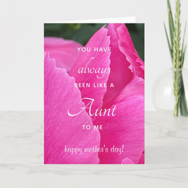 Like an Aunt Pink Peony Mother's Day Card (Front)