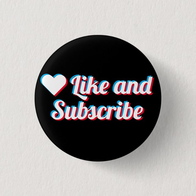 Like And Subscribe 3 Cm Round Badge (Front)