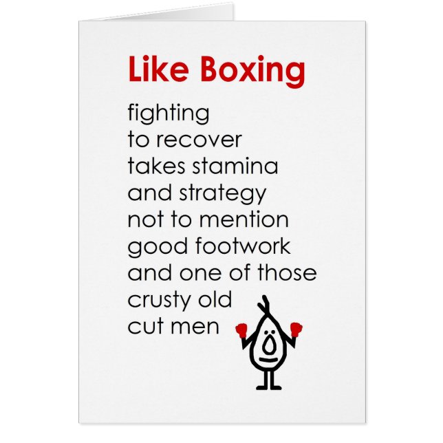 Like Boxing - A Funny "Recovery" Poem (Front)