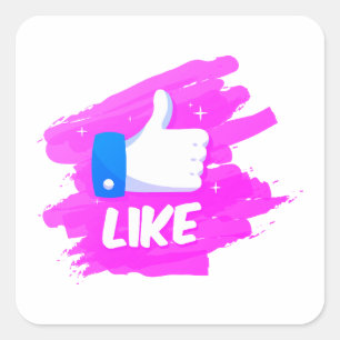 Like Button Icon Square Sticker