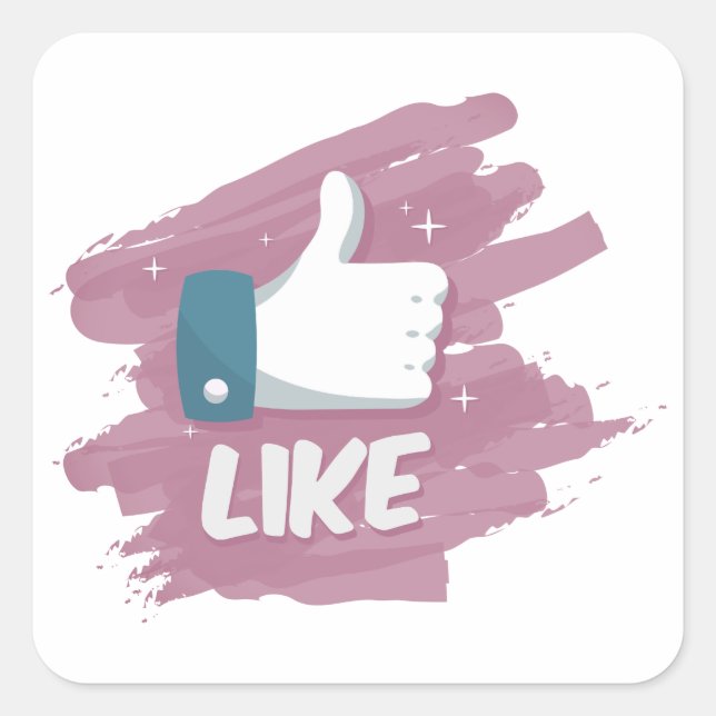 Like Button Icon Square Sticker (Front)