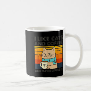 Like cats and coffee and maybe 3 people retro cat mug