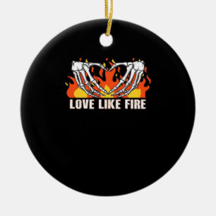 Like Classic - Skeleton Hands Heart Ceramic Ornament