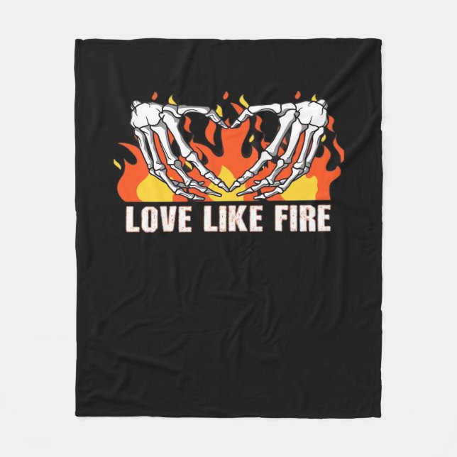 Like Classic - Skeleton Hands Heart  Fleece Blanket (Front)