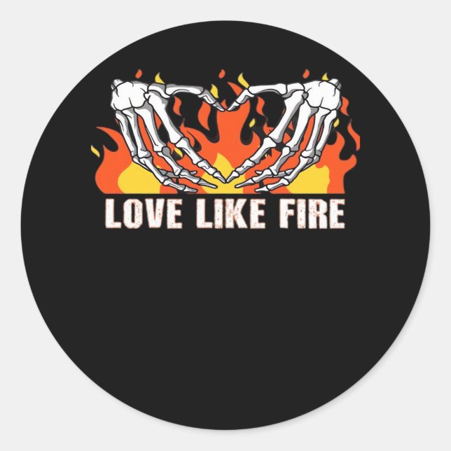 Like Classic - Skeleton Hands Heart  Round Sticker (Front)