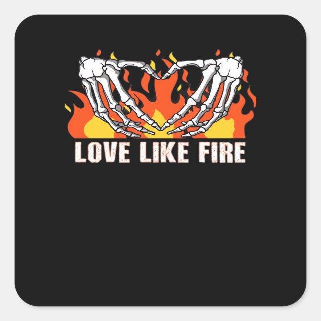 Like Classic - Skeleton Hands Heart  Square Sticker (Front)