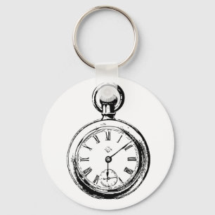 Like Clockwork Pocket Watch Illustration Key Ring