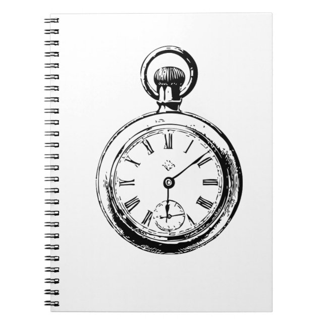 Like Clockwork Pocket Watch Illustration Notebook (Front)