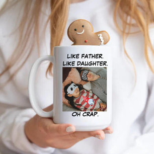 Like Father Like Daughter Photo black white Coffee Mug