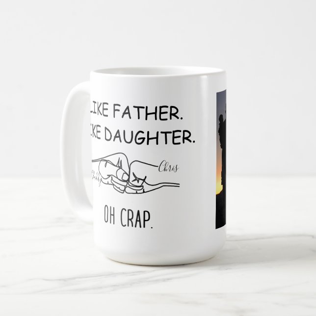 Like father like daughter/son fist bump coffee mug (Front Left)