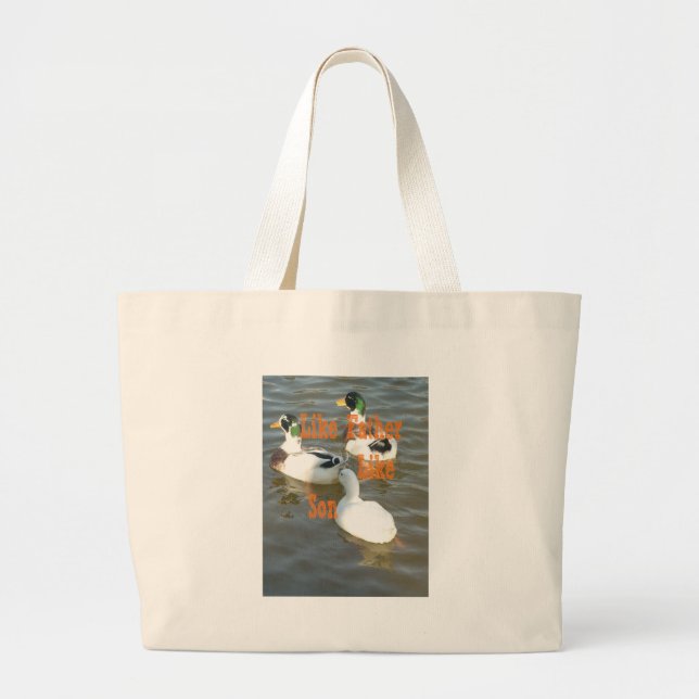 Like Father Like Son. Large Tote Bag (Front)