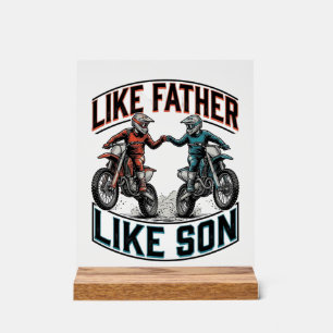 Like Father Like Son Motocross Vintage Vector Shir Acrylic Sign