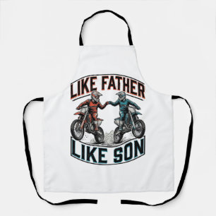 Like Father Like Son Motocross Vintage Vector Shir Apron