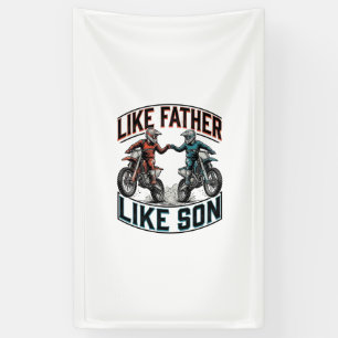 Like Father Like Son Motocross Vintage Vector Shir Banner