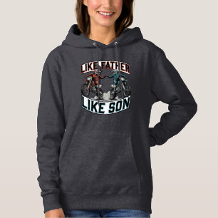 Like Father Like Son Motocross Vintage Vector Shir Hoodie