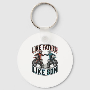 Like Father Like Son Motocross Vintage Vector Shir Key Ring