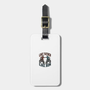 Like Father Like Son Motocross Vintage Vector Shir Luggage Tag