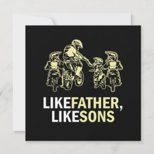 Like Father Like Sons Motocross Dirt Bike Gift Invitation