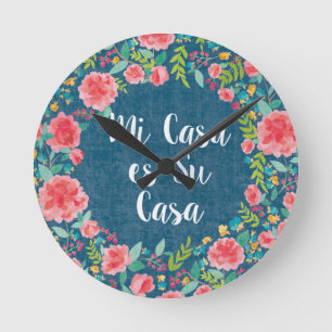 Like Frida VIII Mi Casa es Su Casa Round Clock