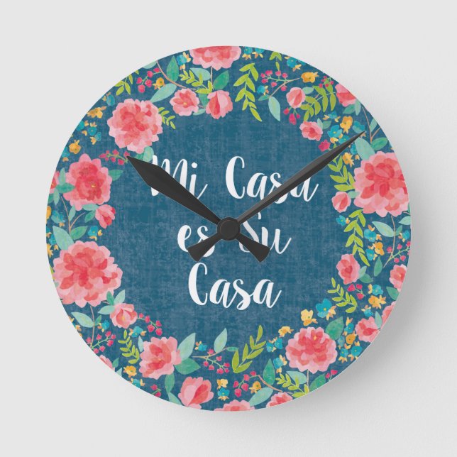 Like Frida VIII | Mi Casa es Su Casa Round Clock (Front)