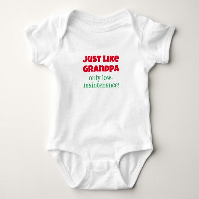 Like Grandpa, Funny Message Baby One-Piece,  Bodysuit (Front)