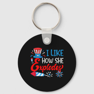 Like How He Bangs Fireworks Funny 4th Of July Key Ring