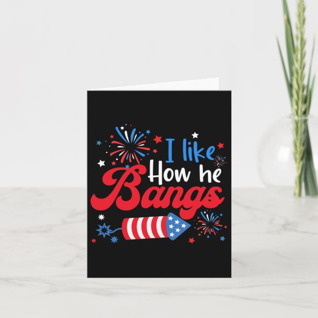 Like How She Explodes Fireworks Funny Couple 4th O Card (Front)