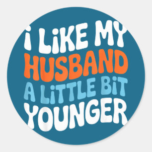 Like husband engagement fiancé couple husband wife classic round sticker
